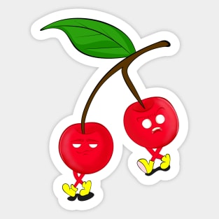 Kawaii Cherry with Faces Sticker